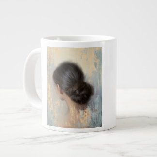 Soft Aesthetic Woman Hair Bun Large Coffee Mug
