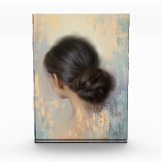 Soft Aesthetic Woman Hair Bun Photo Block