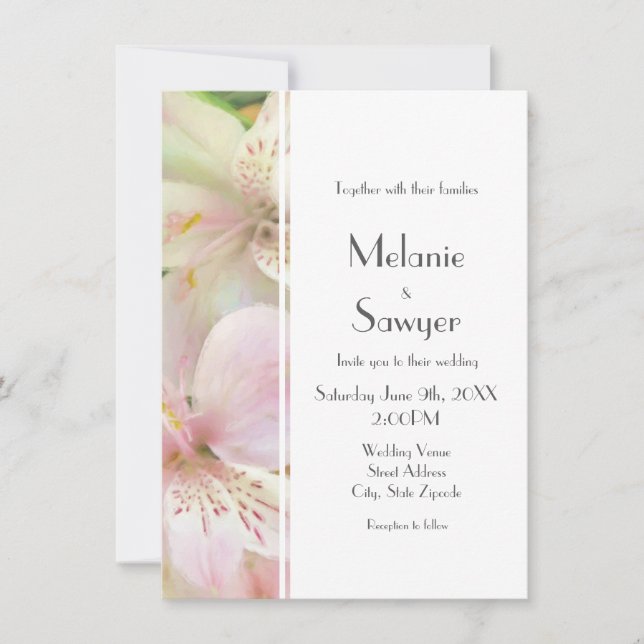Soft Alstromera Painting Invitation (Front)