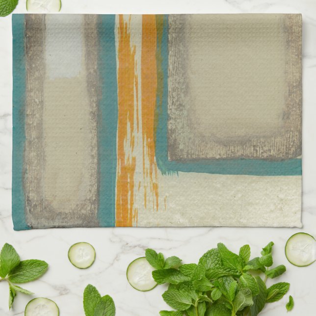 Soft And Bold Rothko Inspired Abstract Kitchen Towel (Folded)