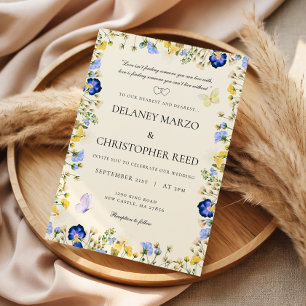 Soft And Colorful Floral Wedding Invitations