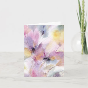 “Soft and Colourful Floral” Blank Note Card