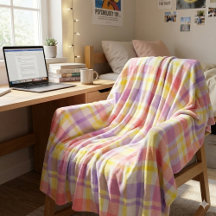 Soft and Cozy Pastel Plaid Pink Lavender Yellow