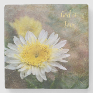Soft and Dreamy Daisy Inspirational Stone Coaster