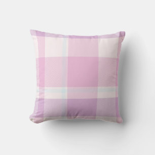 Soft and Elegat Pastel Pink Plaid Pattern Throw Pillow