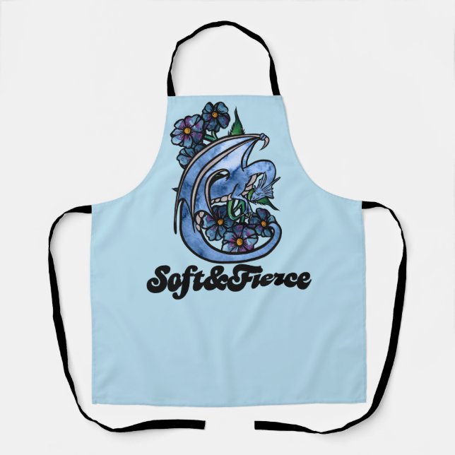 Soft and Fierce Dragon blue                        Apron (Front)