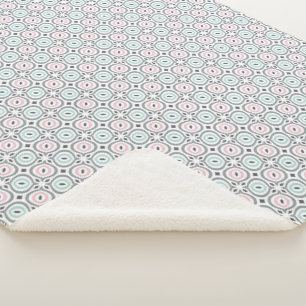 Soft and Modern Pastel Geometric Pattern Sherpa Blanket