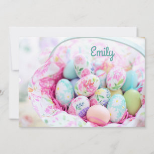 Soft and Pretty Pastel Easter Basket Holiday Card