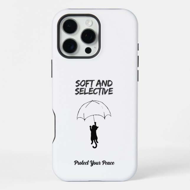 Soft and Selective – Custom Text Cat iPhone Case (Back)