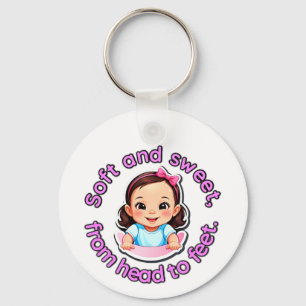 Soft And Sweet From Head To Feet Baby Clothes. Keychain