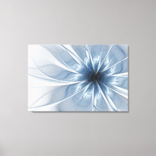 Soft and tenderness blue fractal fantasy flower cu canvas print