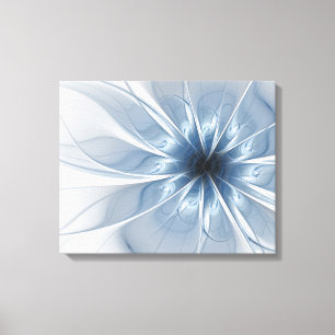 Soft and tenderness blue fractal fantasy flower cu canvas print