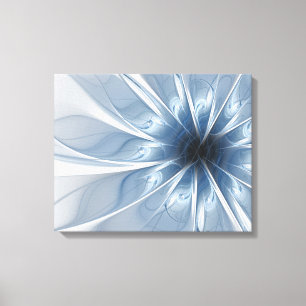 Soft and tenderness blue fractal fantasy flower cu canvas print