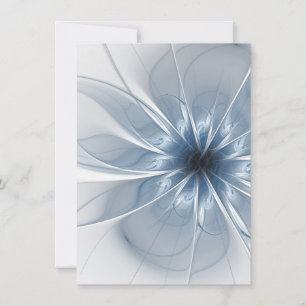 Soft and tenderness blue fractal fantasy flower cu card
