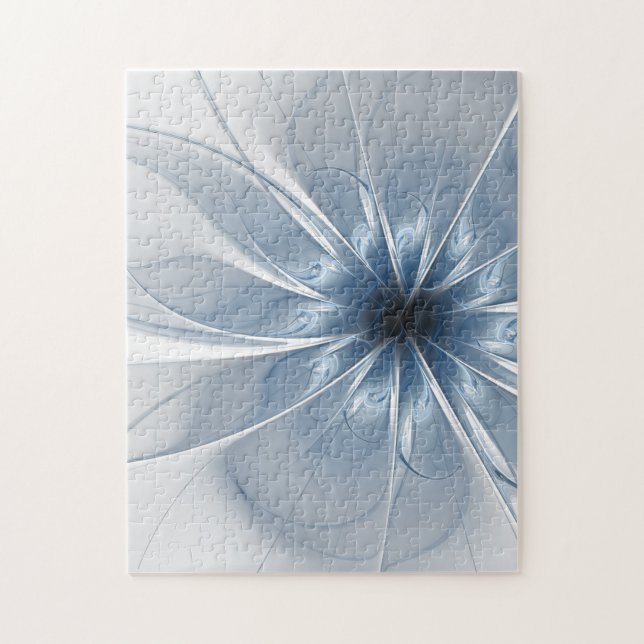 Soft and tenderness blue fractal fantasy flower cu jigsaw puzzle (Vertical)