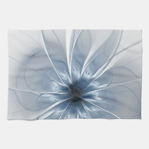 Soft and tenderness blue fractal fantasy flower cu kitchen towel