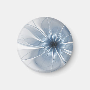 Soft and tenderness blue fractal fantasy flower cu magnet