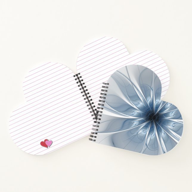 Soft and tenderness blue fractal fantasy flower cu notebook (Inside)