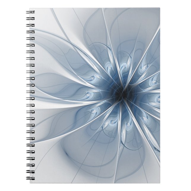 Soft and tenderness blue fractal fantasy flower cu notebook (Front)
