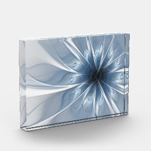 Soft and tenderness blue fractal fantasy flower cu photo block