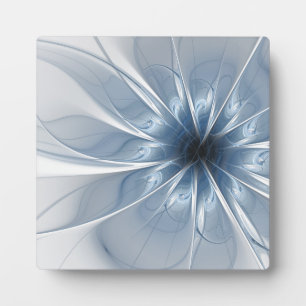 Soft and tenderness blue fractal fantasy flower cu plaque