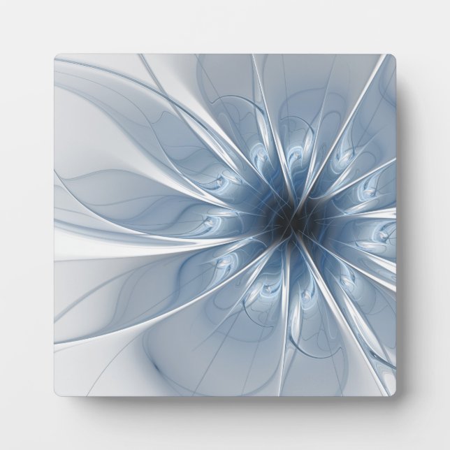 Soft and tenderness blue fractal fantasy flower cu plaque (Front)