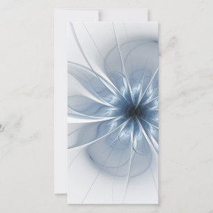 Soft and tenderness blue fractal fantasy flower cu thank you card