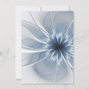 Soft and tenderness blue fractal fantasy flower cu thank you card