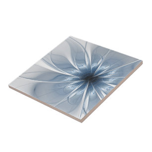 Soft and tenderness blue fractal fantasy flower cu tile