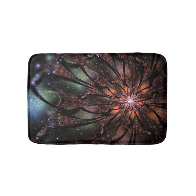 Soft and tenderness fractal fantasy flower bath mat (Front)