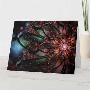 Soft and tenderness fractal fantasy flower card