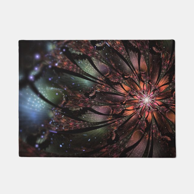 Soft and tenderness fractal fantasy flower doormat (Front)
