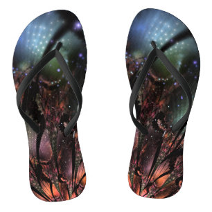 Soft and tenderness fractal fantasy flower  flip flops