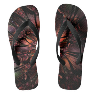 Soft and tenderness fractal fantasy flower flip flops