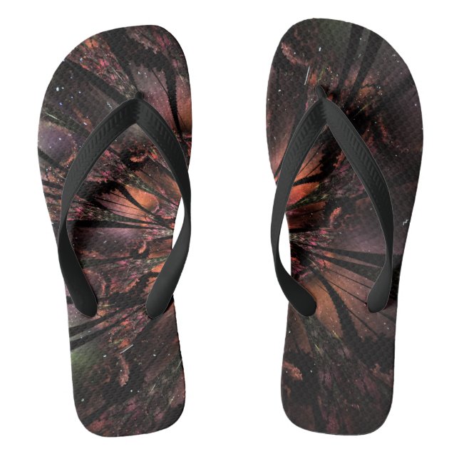 Soft and tenderness fractal fantasy flower flip flops (Footbed)