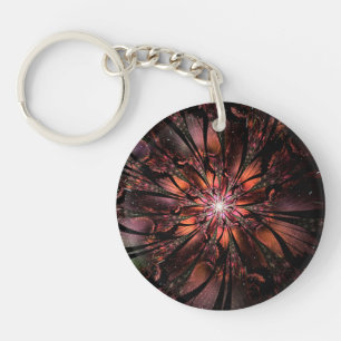 Soft and tenderness fractal fantasy flower keychain