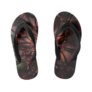 Soft and tenderness fractal fantasy flower   kid's flip flops
