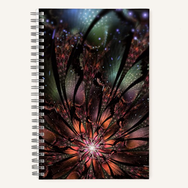 Soft and tenderness fractal fantasy flower notebook (Front)