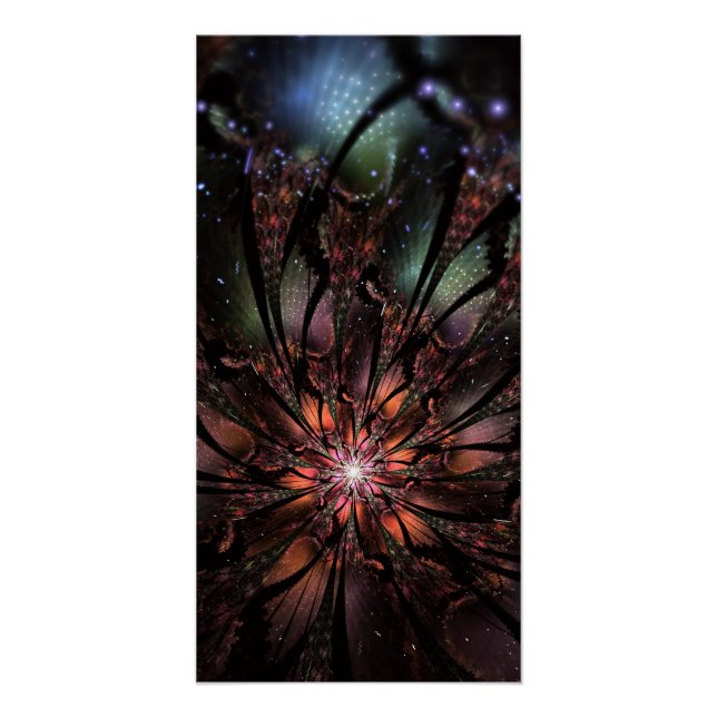 Soft and tenderness fractal fantasy flower  poster (Front)