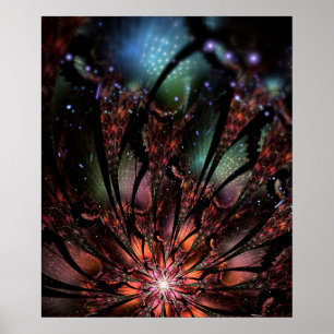 Soft and tenderness fractal fantasy flower poster