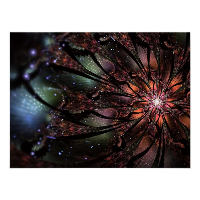 Soft and tenderness fractal fantasy flower  poster (Front)