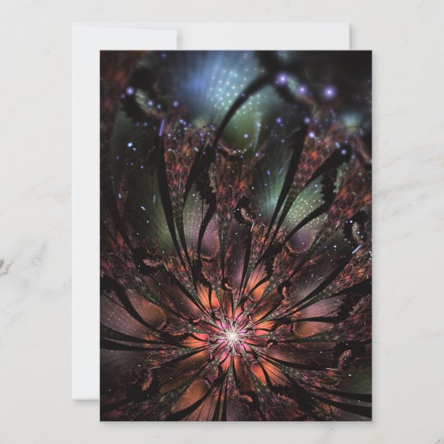 Soft and tenderness fractal fantasy flower   save the date (Front)