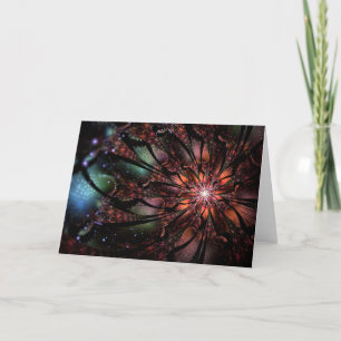 Soft and tenderness fractal fantasy flower thank you card