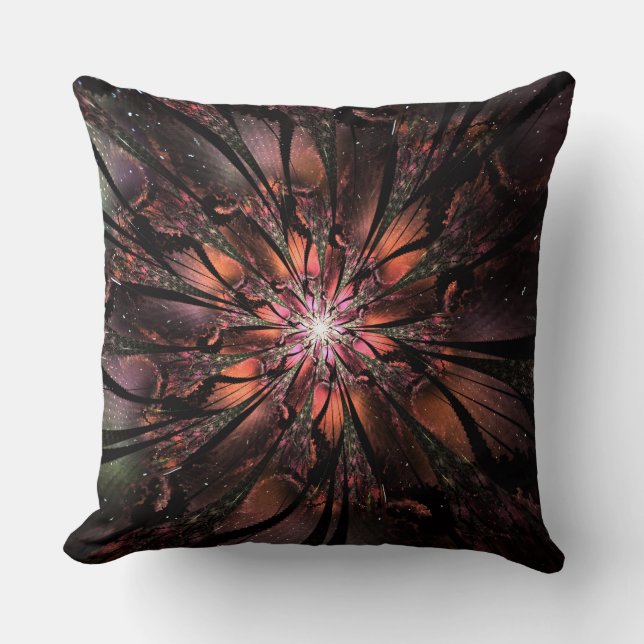 Soft and tenderness fractal fantasy flower   throw pillow (Front)