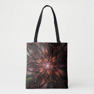 Soft and tenderness fractal fantasy flower tote bag