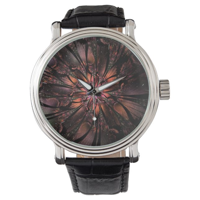 Soft and tenderness fractal fantasy flower watch (Front)