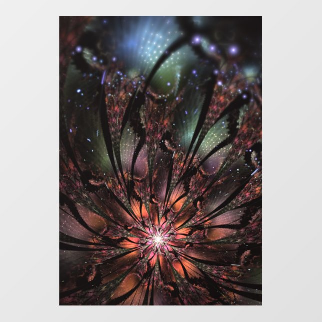 Soft and tenderness fractal fantasy flower window cling (Sheet)