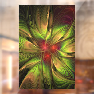 Soft and tenderness fractal fantasy flower window cling