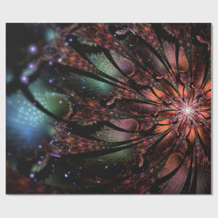 Soft and tenderness fractal fantasy flower  wrapping paper