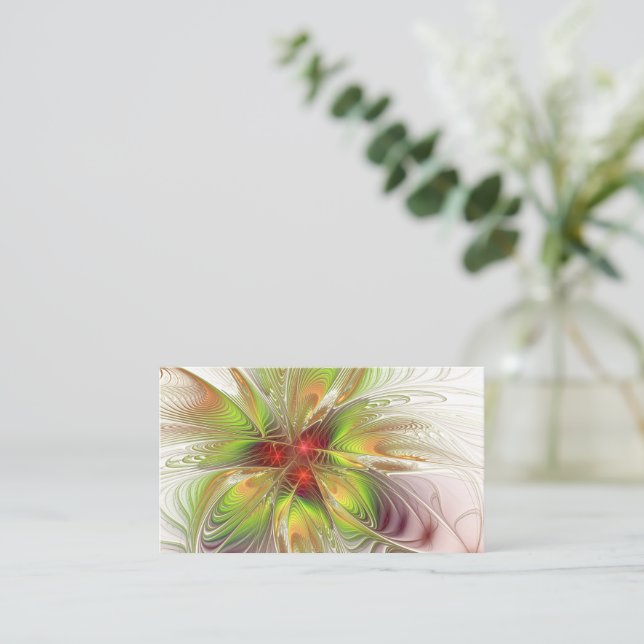 Soft and tenderness fractal fantasy flowers  advice card (Standing Front)